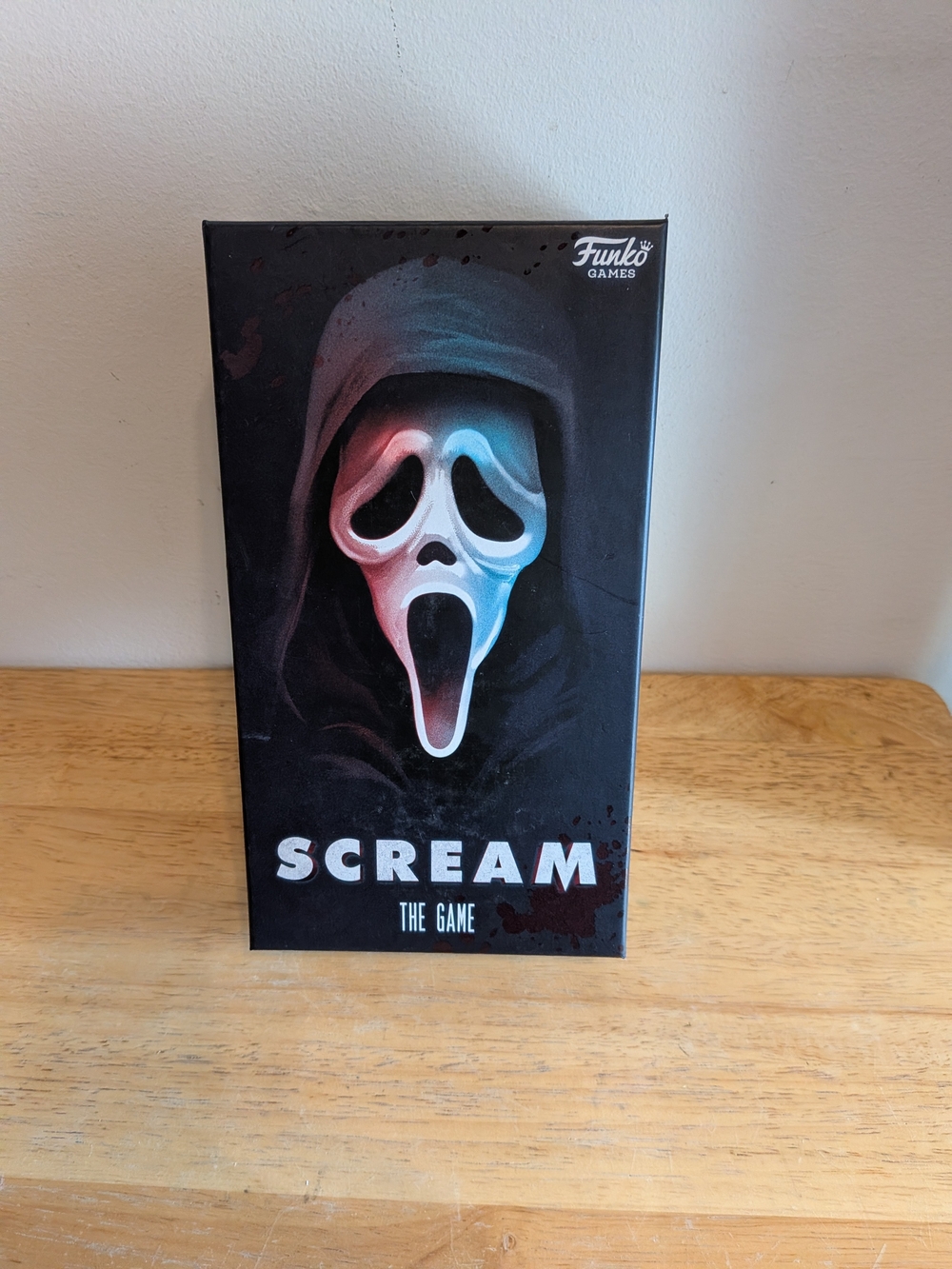 Funko Scream Game Box with Black, White, Blue and Pink Mask Artwork